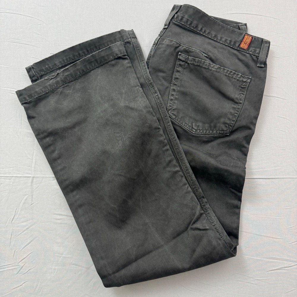 7 For All Mankind Dojo Wide Leg Pants Faded Black Cotton Trousers Size 28 USA